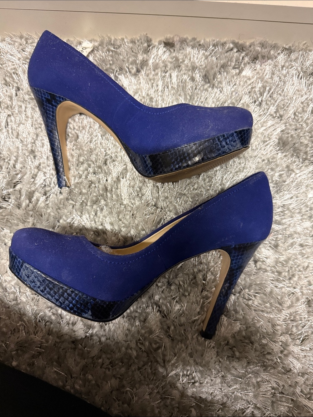 Calvin Klein Blue Suede Platform Pump - Women 6.5